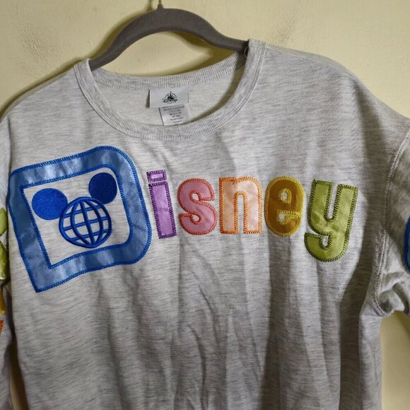 Disney Walt Disney World Pastel Color Satin Letter SpellOut Sweatshirt Size S - Picture 4 of 7